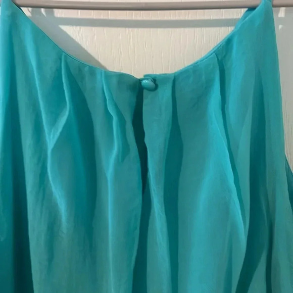 TACERA Women’s green midi dress with spaghetti straps,  medium dance prom flowy - Picture 4 of 4